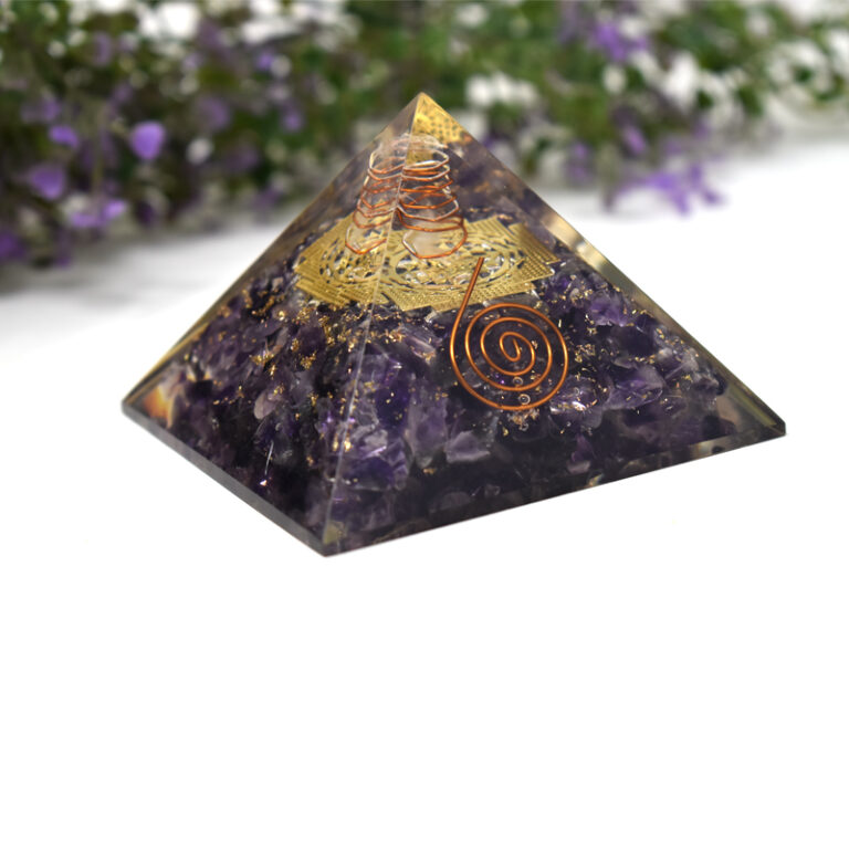 Shop bulk Amethyst Shree Yantra Orgonite Pyramid at wholesale price