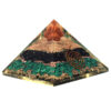 Black Tourmaline + Malachite With Rudraksha Orgone Pyramid 3