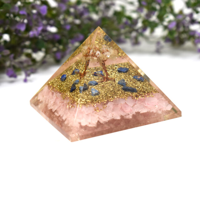 Rose Quartz With Tree Orgone Pyramid 2